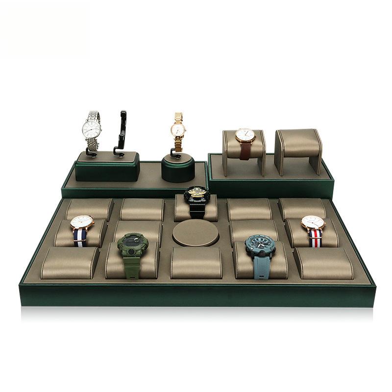 Multi-Level Watch Display Tray Set with Watch Pillows and Stands