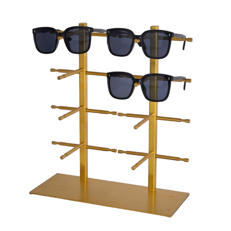 Gold Metal Multi-Tier Sunglasses Display Stand